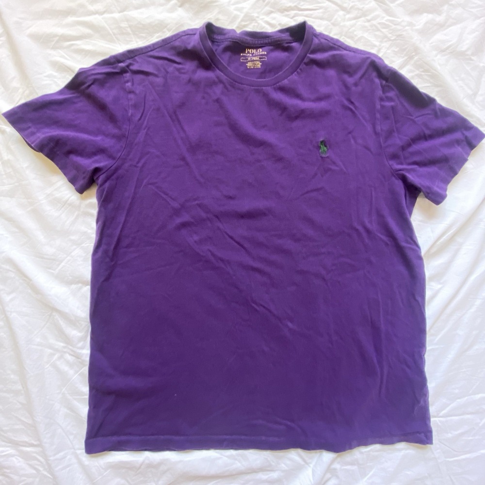 Polo Ralph Lauren Mens Purple %100 Cotton Short Sleeve T-Shirt Size Medium